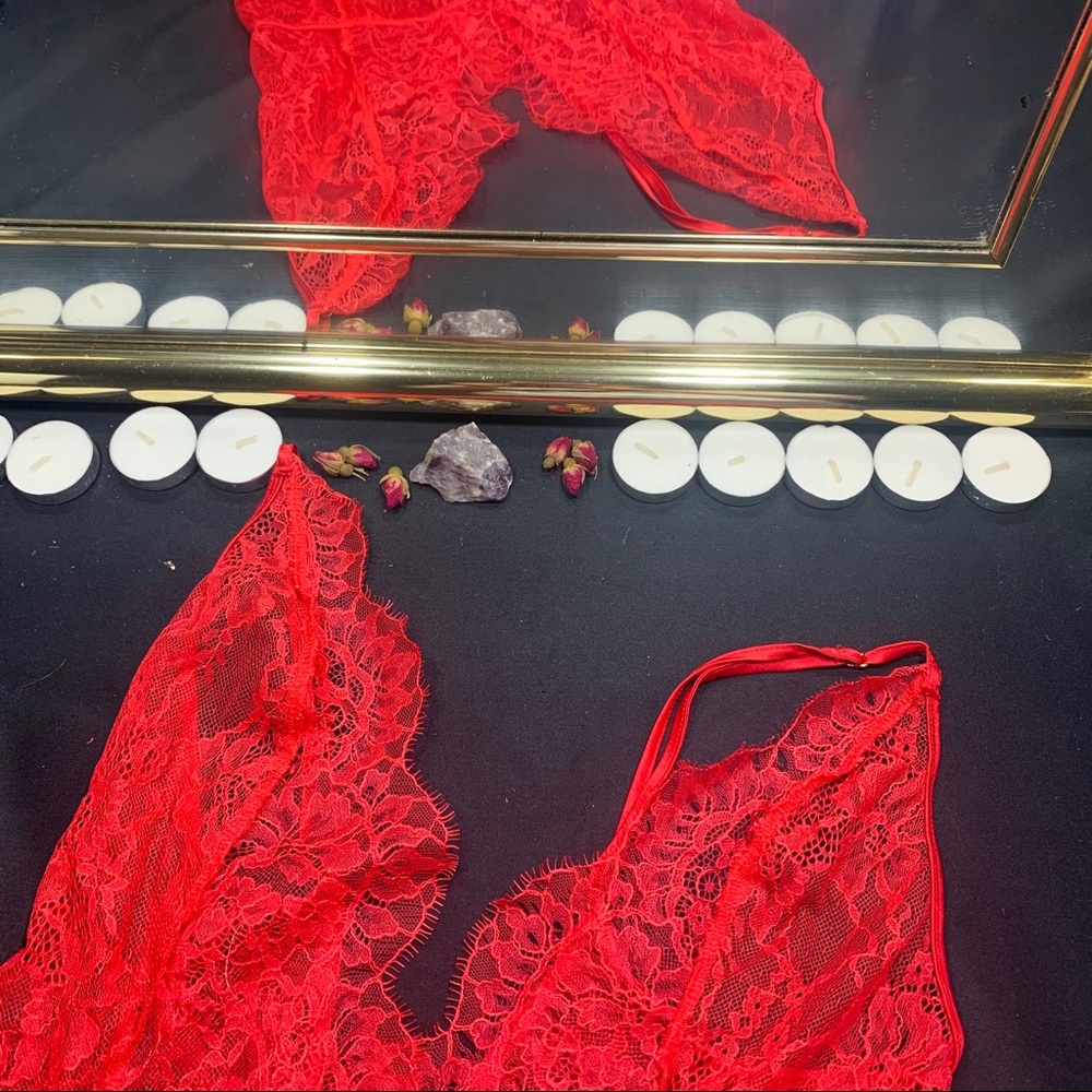 Red Lace Romper/Onsie Lingerie